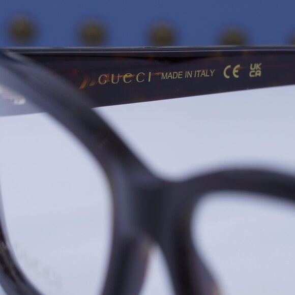 Gucci GG1259O 005 Rectangle 54mm Eyeglasses - Dark Havana - Picture 8 of 12